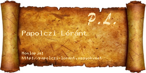 Papolczi Lóránt névjegykártya